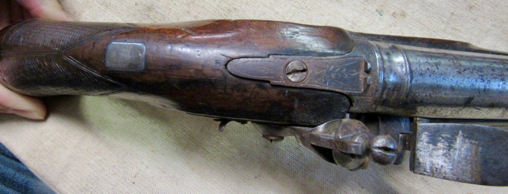 1830's British Flint Lock Pistol Collins London Swivel Ramrod .69 Cal-img-9