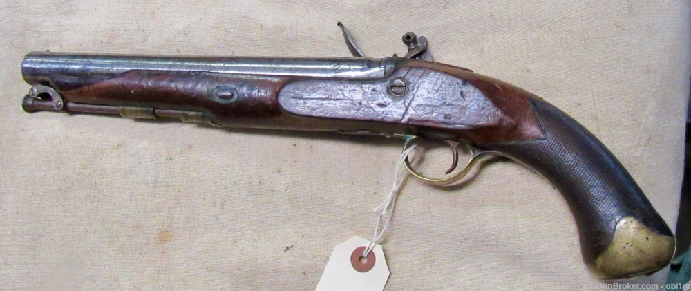 1830's British Flint Lock Pistol Collins London Swivel Ramrod .69 Cal-img-10