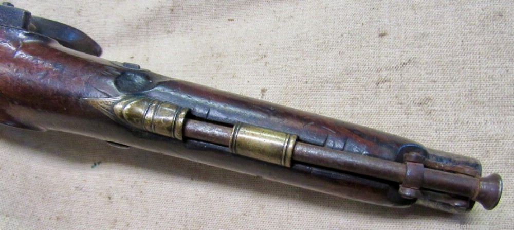 1830's British Flint Lock Pistol Collins London Swivel Ramrod .69 Cal-img-17