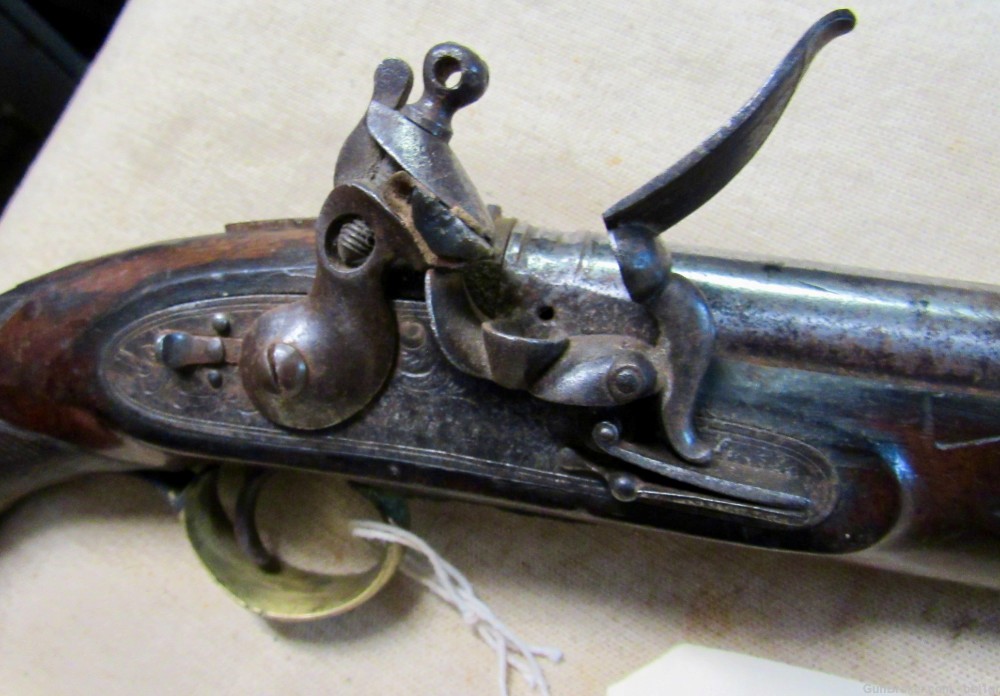 1830's British Flint Lock Pistol Collins London Swivel Ramrod .69 Cal-img-4