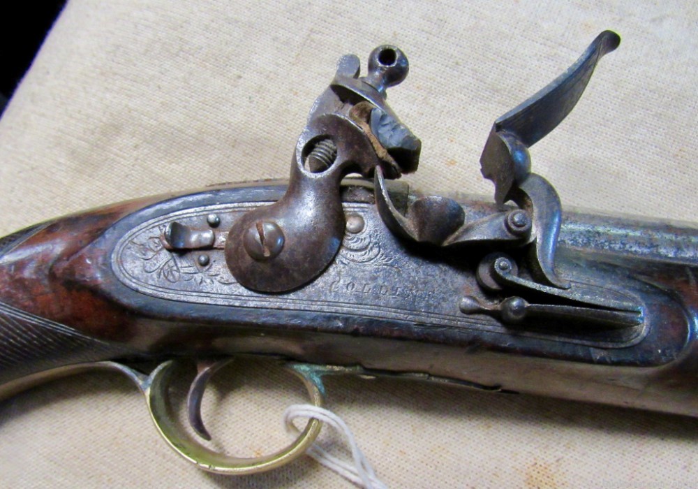 1830's British Flint Lock Pistol Collins London Swivel Ramrod .69 Cal-img-2