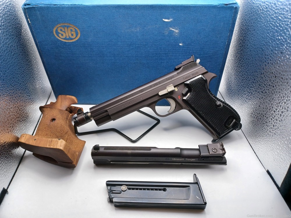 Very Rare Swiss SIG P210-5 “Target” Pistol 9mm with 22LR Conversion System -img-0