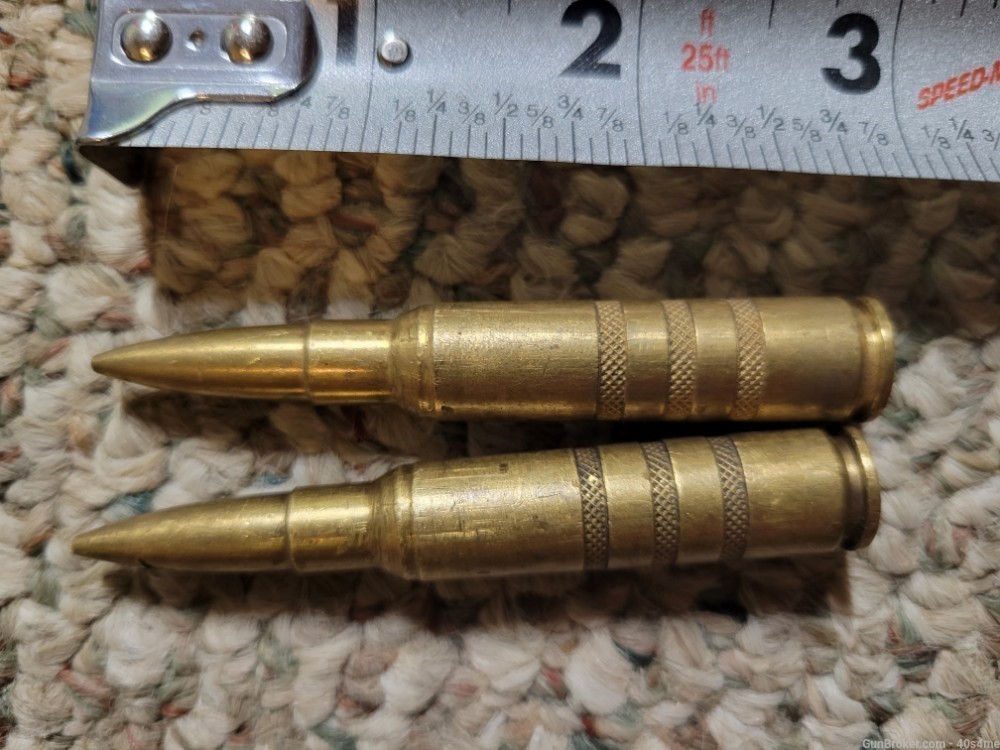 Two Swiss 7.5x55mm solid brass practice rounds k31-img-0