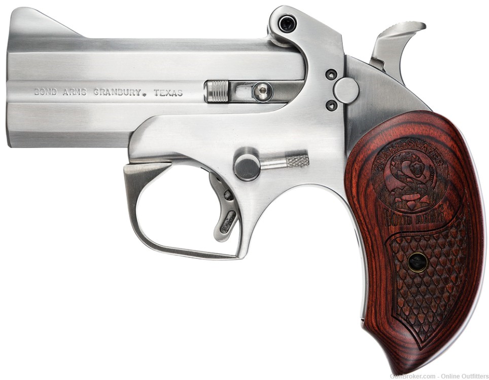 Bond Arms Snakeslayer Original 45LC/410 GA 3.5" 2rd Stainless Rosewood Grip-img-1