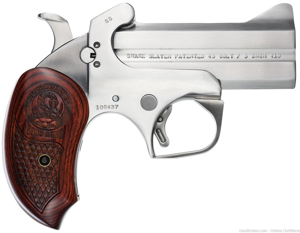 Bond Arms Snakeslayer Original 45LC/410 GA 3.5" 2rd Stainless Rosewood Grip-img-0
