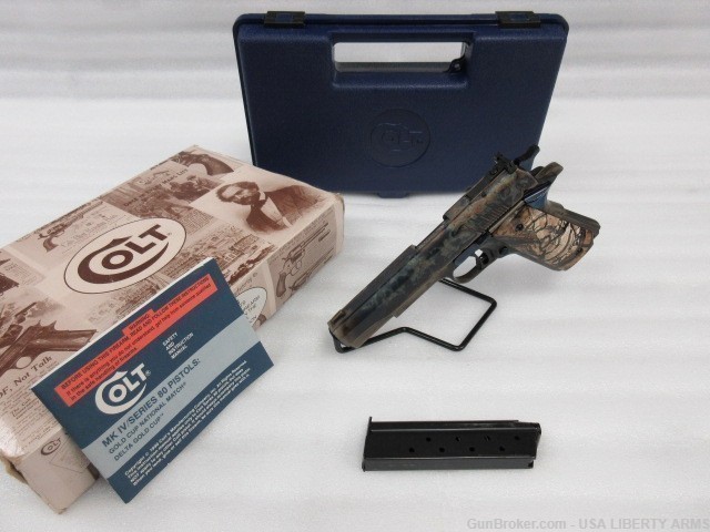 Ultra Rare Colt Delta Gold Cup 10mm Blued-Original Box, Mammoth Grips 05810-img-0