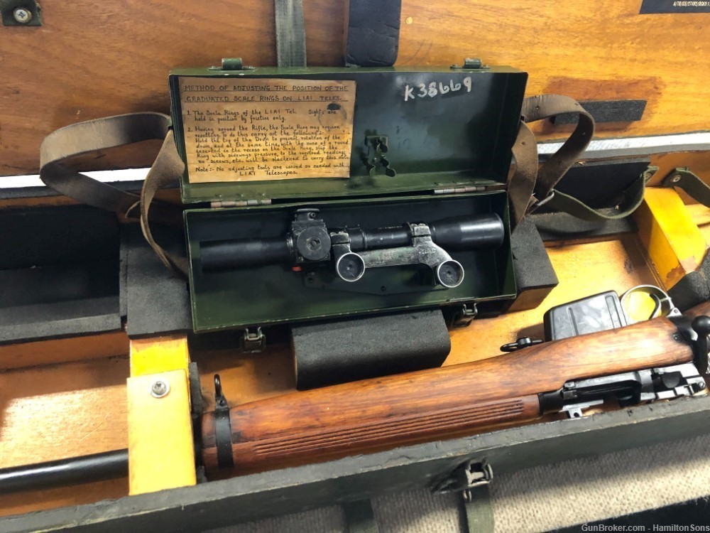 VERY NICE ENFIELD L42A1 SNIPER RIFLE  WITH SCOPE AND CRATE-img-9