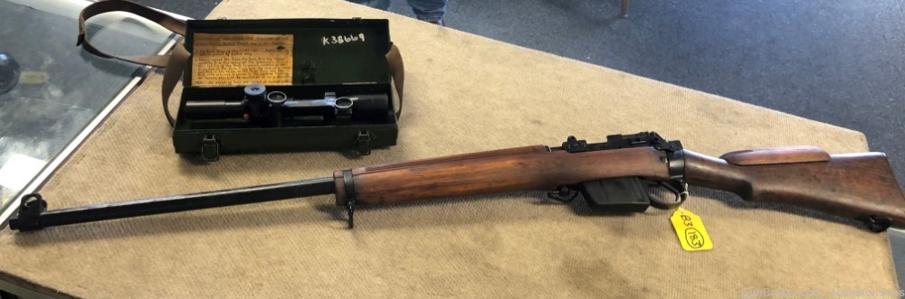 VERY NICE ENFIELD L42A1 SNIPER RIFLE  WITH SCOPE AND CRATE-img-21