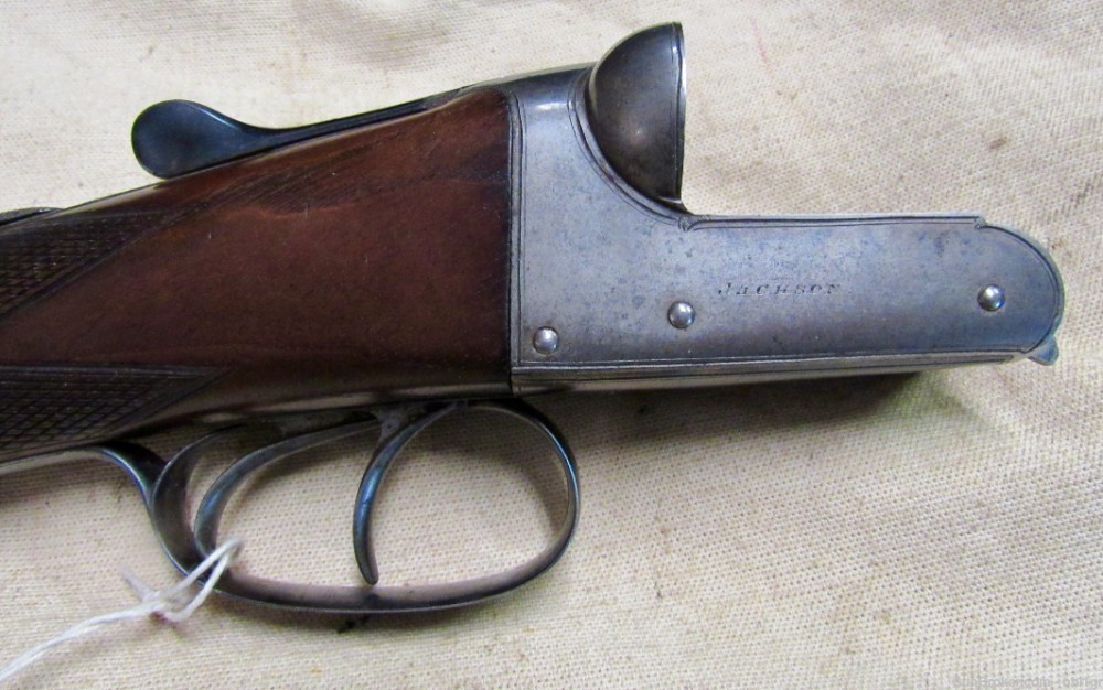 Elegant Cased Samuel Jackson Nottingham 12 Gauge Double Barrel Shotgun-img-1