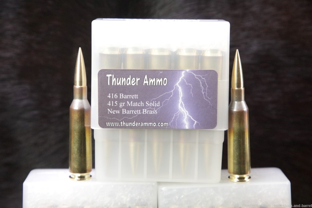 30x .416 Barrett Ammunition Thunder Ammo 415 Grain Match Solid Brass Bullet-img-3