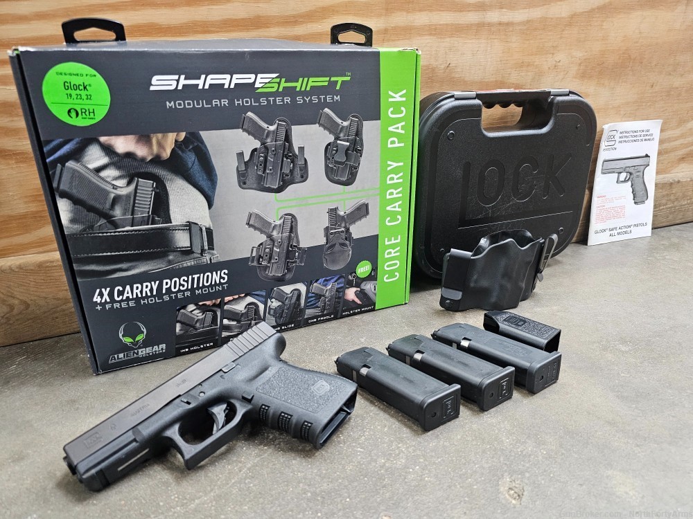 Glock 19 Gen3 9mm G19 3 15-RD Mags Alien Gear Shapeshift & Phalanx Holsters-img-0