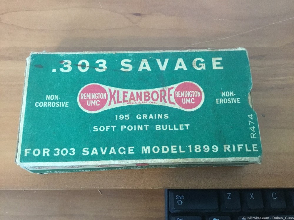 .303 Savage, 18 rounds of 195 gr. SoftPoint in a Remington Dog Bone box-img-0