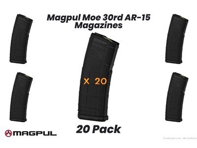 Magpul PMAG AR15 AR/M4 - M2 MOE 223 - 556NATO 30 RD Magazine 20 Pack