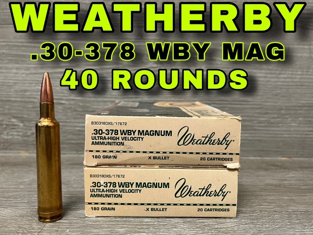 Weatherby .30-378 Weatherby Magnum,180 grain 30-378 wbymag, 40 total rounds-img-0