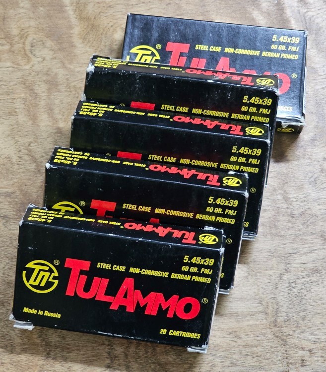 TulAmmo 5.45x39 FMJ, 100 rounds total-img-2