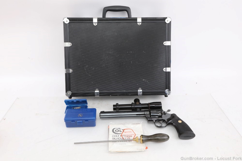 COLT PYTHON SILHOUETTE 357 Mag 8" w/ Factory Case Leupold Scope LIKE NEW NR-img-3