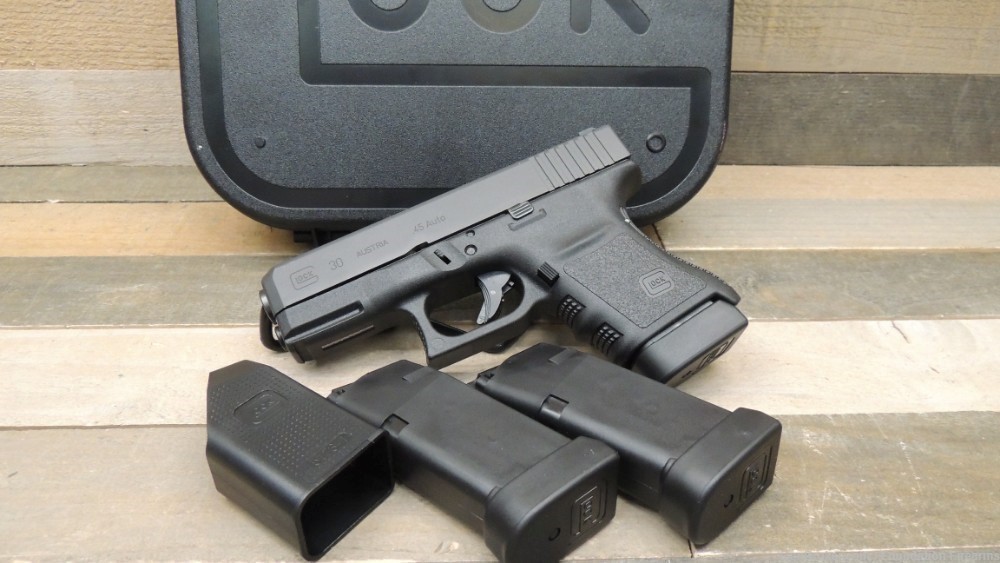 Glock 30S .45acp In Case 3 Mags Steel Sights Unfired-img-0