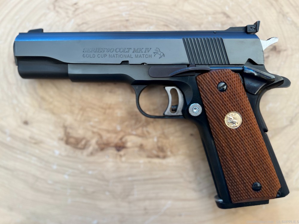 COLT 1911 GOLD CUP NATIONAL MATCH SERIES '80 MK IV BLUED FINISH 5" .45ACP-img-1