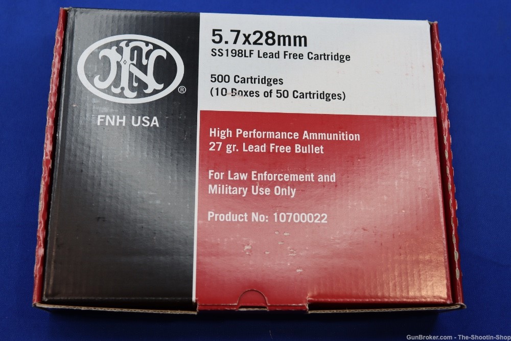 FNH USA 5.7X28MM Rifle Pistol Ammunition 500RD Ammo Case Lot 27GR LE Red LF-img-1