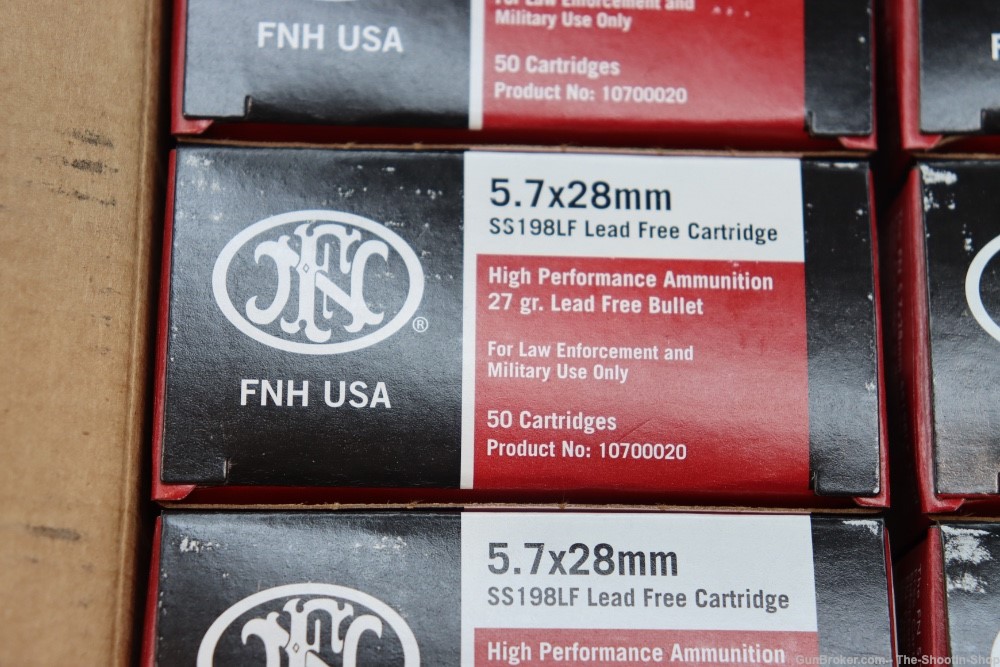 FNH USA 5.7X28MM Rifle Pistol Ammunition 500RD Ammo Case Lot 27GR LE Red LF-img-3