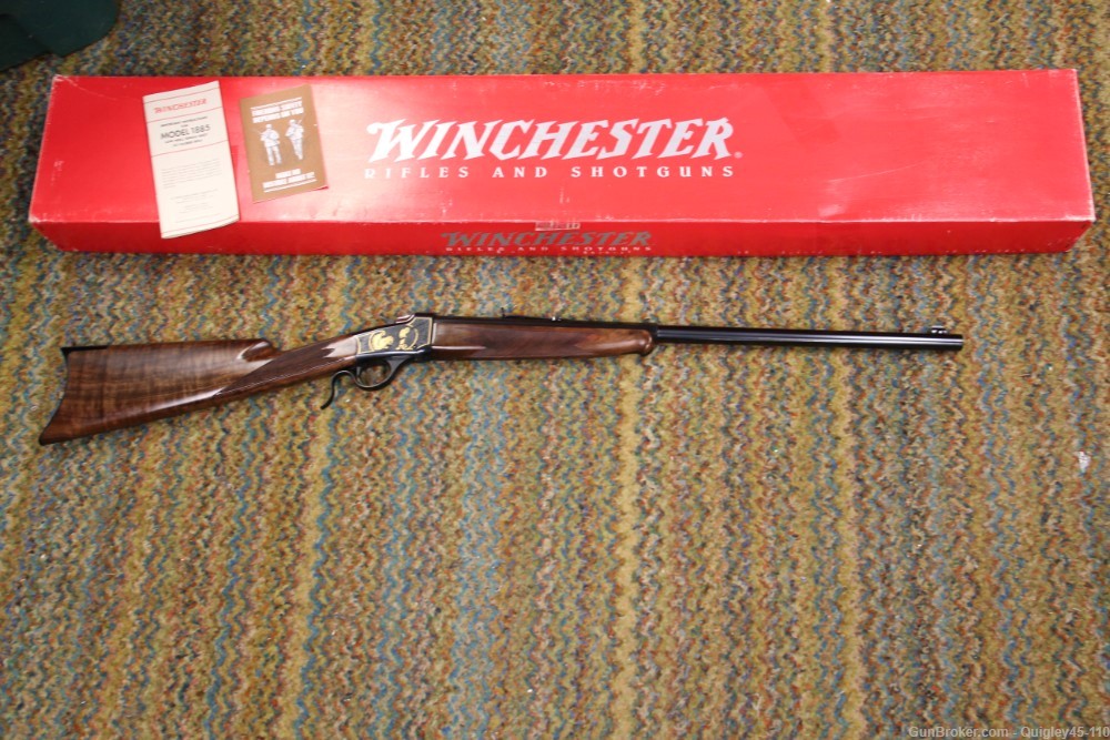 Winchester 1885 High Grade 22 LR Fantastic Wood Low Wall NOS -img-0