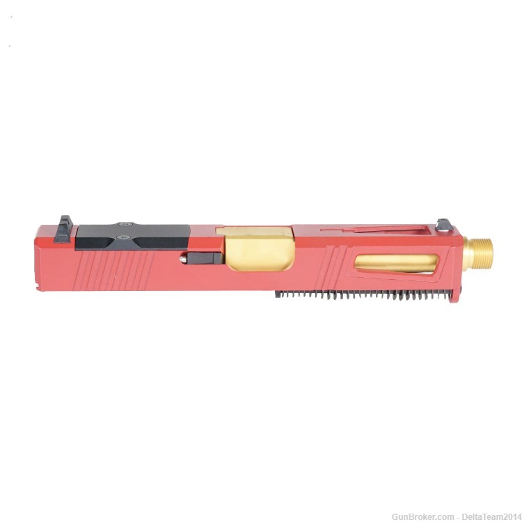 Complete RMR Slide for Glock 19 - PVD Gold Barrel - Red Crimson 17-4 Slide-img-1