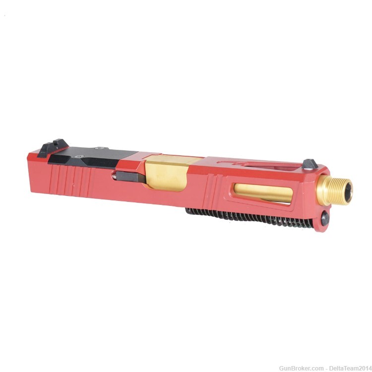 Complete RMR Slide for Glock 19 - PVD Gold Barrel - Red Crimson 17-4 Slide-img-0
