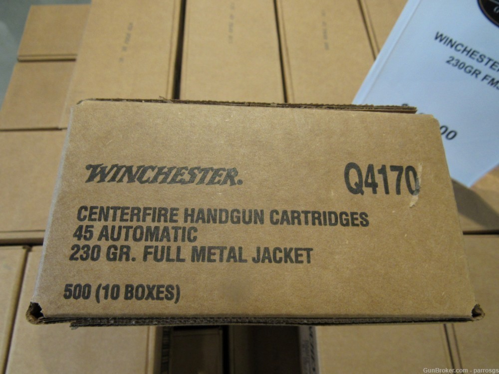 WINCHESTER Q4170 CASE OF 500 45 ACP 230 FMJ MORE POLICE TRADE IN DEALS-img-1