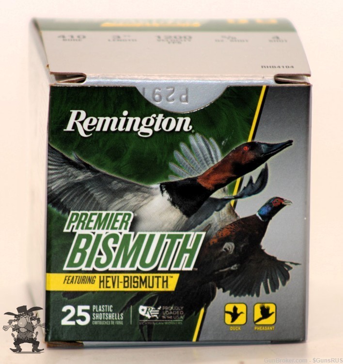 410 REMINGTON Ultra-dense HEVI BISMUTH 3In No.4 Shot Upland/Waterfowl 25RDS-img-2