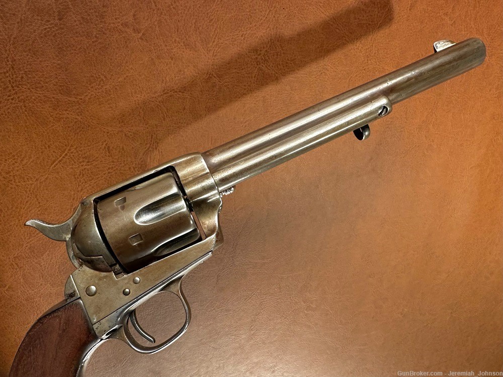 1873 Colt Single Action Army .45 Revolver Nickel 7 1/2" Blackpowder Pistol-img-12