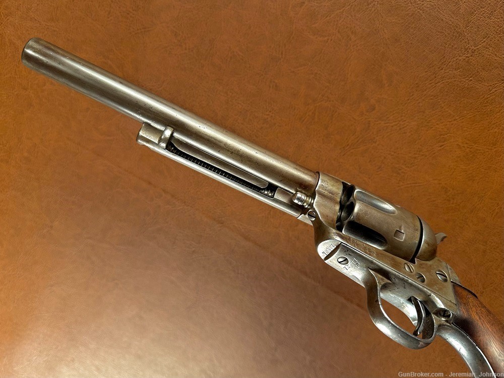 1873 Colt Single Action Army .45 Revolver Nickel 7 1/2" Blackpowder Pistol-img-5