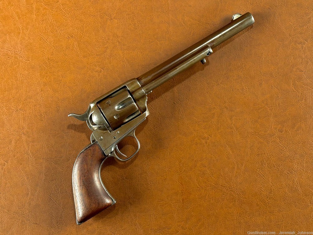 1873 Colt Single Action Army .45 Revolver Nickel 7 1/2" Blackpowder Pistol-img-0