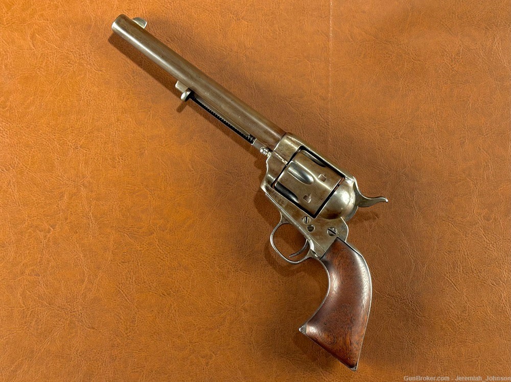 1873 Colt Single Action Army .45 Revolver Nickel 7 1/2" Blackpowder Pistol-img-1