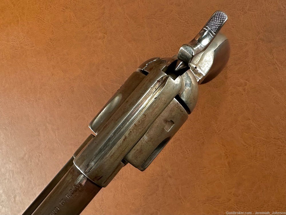 1873 Colt Single Action Army .45 Revolver Nickel 7 1/2" Blackpowder Pistol-img-9