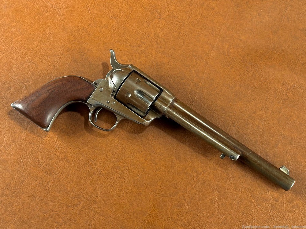 1873 Colt Single Action Army .45 Revolver Nickel 7 1/2" Blackpowder Pistol-img-17