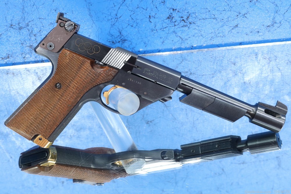 HIGH STANDARD OLYMPIC 22 SHORT WITH BARREL WEIGHT AND COMP BARREL-img-29