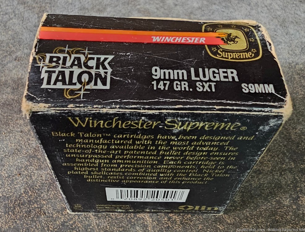 Winchester BLACK TALON 9mm 147 gr. SXT 20 round box S9mm 0289220501-img-2
