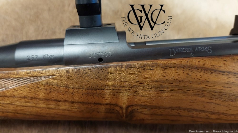 Pre Owned Dakota Arms Model 76 257 Weatherby Custom Plains Game Rifle-img-3