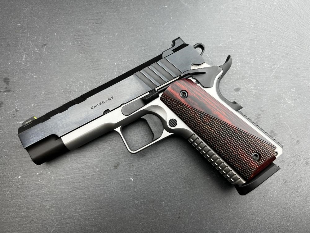 Springfield Emissary 1911 4.25" .45 ACP Blued/Stainless Pistol Custom Grips-img-11