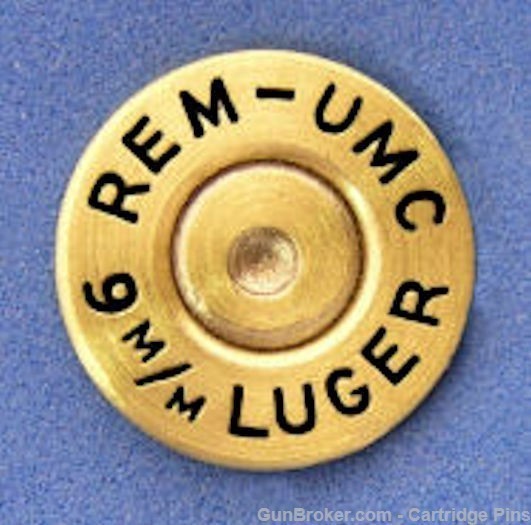 Remington REM-UMC 9 mm LUGER Cartridge Hat Pin  Tie Tac  Ammo Bullet-img-0