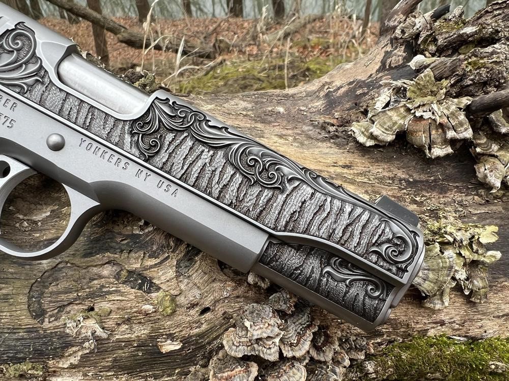 Kimber 1911 Custom Engraved Royal II Tiger AA by Altamont a .45 ACP-img-11