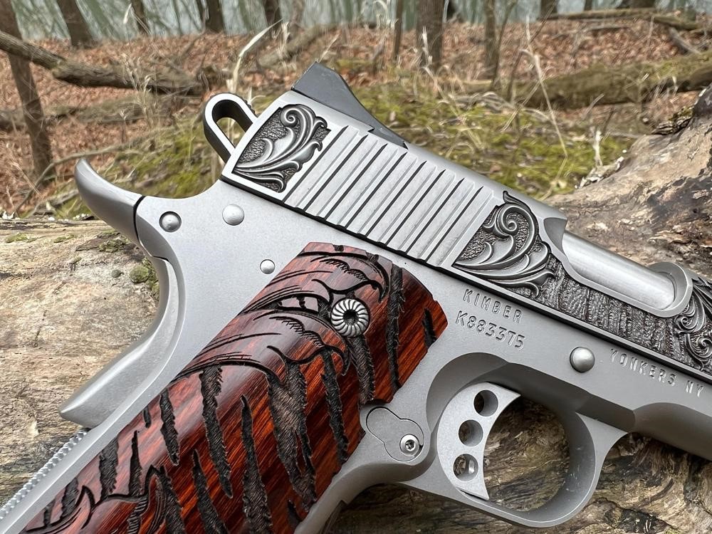Kimber 1911 Custom Engraved Royal II Tiger AA by Altamont a .45 ACP-img-10