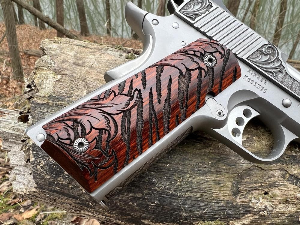 Kimber 1911 Custom Engraved Royal II Tiger AA by Altamont a .45 ACP-img-9