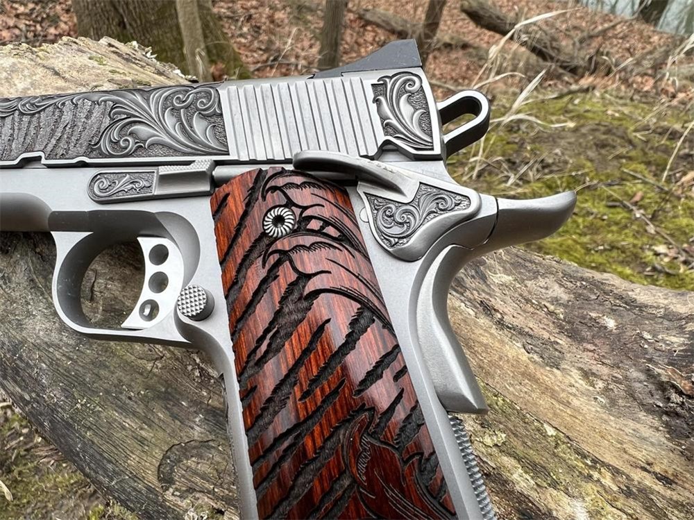 Kimber 1911 Custom Engraved Royal II Tiger AA by Altamont a .45 ACP-img-6