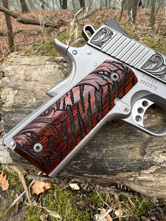 Kimber 1911 Custom Engraved Royal II Tiger AA by Altamont a .45 ACP-img-13