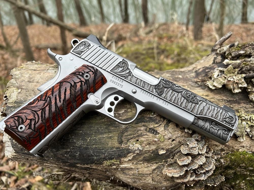 Kimber 1911 Custom Engraved Royal II Tiger AA by Altamont a .45 ACP-img-8
