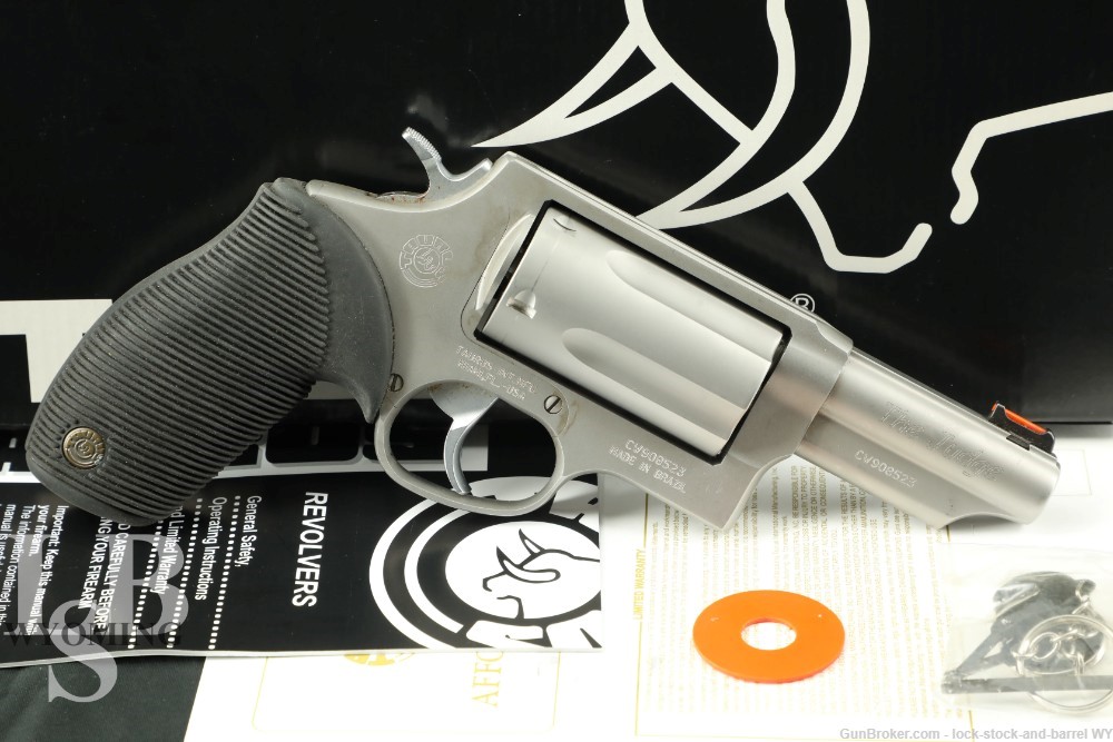 Taurus The Judge 45 Colt/410g 2.5" Shell DA/SA Stainless Revolver 3” 5-Shot-img-0