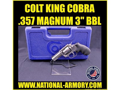 COLT KING COBRA 357 MAGNUM 3" BBL ORIGINAL FACTORY BOX BRUSHED STAINLESS