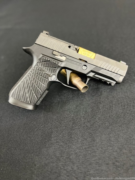 P320c with ZAF ss barrel gold finish and AXG FCU Wilson combat grip-img-2