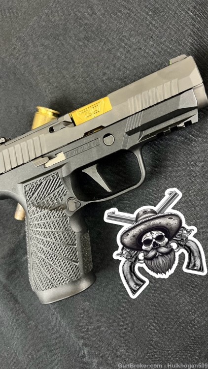P320c with ZAF ss barrel gold finish and AXG FCU Wilson combat grip-img-0